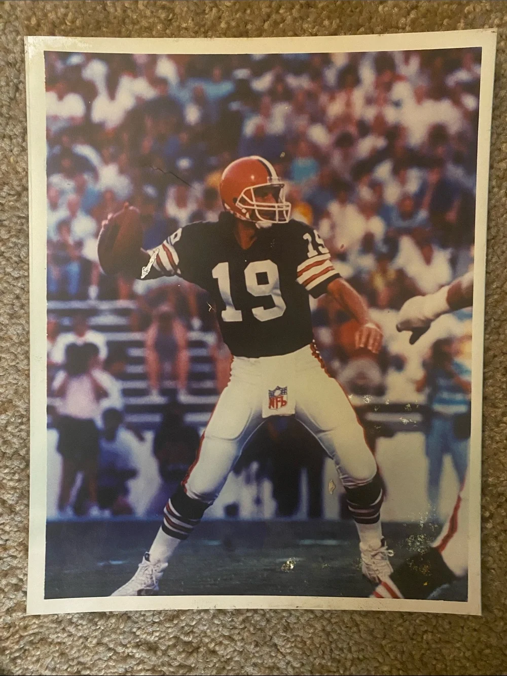 Vintage Football Wall Art — Black, White & Orange Print